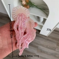 Pinza per capelli in acetato rosa a forma di medusa con finitura perlata da 12cm - Doppia Medusa Rosa