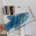 Pince à cheveux en forme de requin en acétate marbré bleu et or avec cristal brillant - Requin Bleu