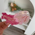 Pinza per capelli a forma di medusa in acetato rosa con design trasparente a strati - Piccola Medusa Rosa
