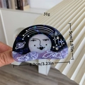 Dunkelblaue Marmor-Acetat-Haarklammer mit Strass-Sternen und Planeten-Design - Blau und Violett