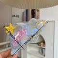 Pinza para el pelo de acetato en forma de caracola azul con detalle de estrella de mar - Estilo de Caracol Azul