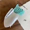 Weiße Rettich Haarklammer aus Acetat mit Strasssteinen und grünem Blatt-Design - Weißer Rettich