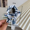 Astronaut design hair claw clip in blue and white marble acetate finish for half-up hair - Camouflage Astronaut Style