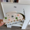 Pinza per capelli in acetato bianco crema con fiori colorati in resina e strass - Bianco Crema (Pinza in Acetato con Fiore)