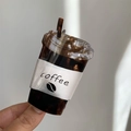 Unique coffee cup shaped acrylic hair claw clip with dark amber marble texture and grip - Coffee Cup Claw Clip (9.3cmx5cm)