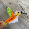 Pinza para el pelo de colibrí colorido en acetato para mujer en verde y naranja - Colibrí Naranja