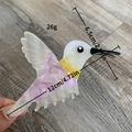 Hummingbird cellulose acetate hair claw clip with purple wings and cream base - White