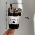 Brown amber coffee cup shape acrylic hair claw clip with coffee text detail - Coffee Cup Shape / 9.3cm x 5cm