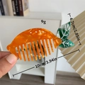 Pettine per capelli creativo in acetato a forma di carota arancione con foglia verde - Stile Limone Arancione (Pettine Limone Arancione)