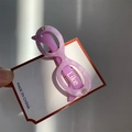 Fermaglio per capelli creativo in acetato lavanda a forma di occhiali con Like - Viola