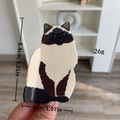 Siamese kat haarklem in beige en donkerbruin, afmeting 8,4 x 5 cm, acetaat materiaal - Ragdoll Kat