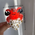 Pince à cheveux créative crabe et coquillage à pois en matériau acétate - Pince Crabe à Pois Blanc Marron