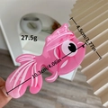 Pinza per capelli a forma di pesce rosso rosa marmorizzato in acetato per donne - Rosa (10.3cmx4.5cm 27.5g)