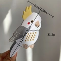 Cockatiel bird acetate hair claw clip featuring yellow crest and grey body 11cm length - Grayish White
