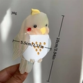 Cockatiel bird hair claw clip in cream acetate with 30g weight and 10cm size - Iridescent Pink and White