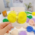 Lazo para el pelo de malla multicapa en amarillo neón para niñas con tarjeta decorativa - Amarillo
