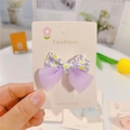 Fermaglio per capelli con fiocco a fiori viola e organza per bambine e ragazze - Viola Taro