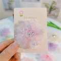 Süße rosa Haarklammer für Mädchen aus Netz-Tüll mit glitzernder Hasen-Verzierung - Rosa Hasen-Stil (1#)