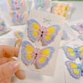 Embroidered butterfly hair clips with colorful rhinestones for girls on display card - Style 2(2#)