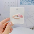 Dettaglio di fermagli per capelli a cuore glitter rosa per bambine su carta - Rosa Chiaro Glitter Cuore (19#)