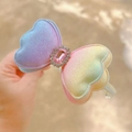Diadema con lazo degradado brillante y cristal rosa con textura de concha para niñas - Diadema con Lazo y Gema Degradada 2