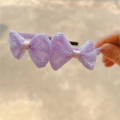 Children's headband with three purple glitter sequin bows for girls' hair styling - Purple
