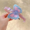 Pink embroidery butterfly headband with heart rhinestones for girls and women - Butterfly Rhinestone Headband / Pink (Jewel Style)