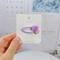 Fermaglio per capelli viola con pompon rosa e lilla decorativi per bambine - Viola Viola Rosa Pompon (5#)