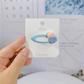 Fermaglio per capelli azzurro con pompon rosa e blu per bambine stile coreano - Blu Chiaro Rosa Blu Pompon (11#)