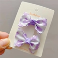Fermagli per capelli fatti a mano con fiocco a pois per bambine su carta display - Stile Pizzo Floreale Viola