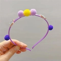 Détail du serre-tête étoile violette avec pompons colorés pour accessoires cheveux - Violet (1)