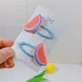Set di 2 simpatiche mollette per capelli per bambini con glitter a forma di anguria - Clip BB Anguria Viola