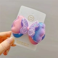 Pince à cheveux papillon faite main avec dentelle violette et ailes dégradées à paillettes - Pince Papillon Violette