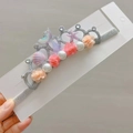 Detalle de diadema para niña tema océano con perlas, conchas y cola de sirena - Plata Púrpura