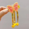 Glitzer-Schmetterlings-Haarspange für Mädchen mit goldenen Pailletten-Quasten und Bommeln - Glitzer Gold Schmetterling