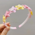 Glitzernder Kinderhaarreif mit rosa und gelben Sternen und funkelnden Pailletten - Rosa Mehrfarbig