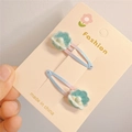 Set de dos clips para el pelo con conchas de purpurina y perlas para niñas y niños - Par de Concha de Perla Artificial