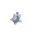 Fermaglio per capelli a forma di stella rosa e luna blu con glitter per bambine - Rosa + Luna