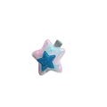 Dettaglio del fermaglio per capelli a stella glitter rosa con stella ricamata blu e clip - Rosa Con Stella
