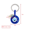 Detailed view of evil eye keychain with gold horseshoe and Hamsa hand dimensions - Gold Hamsa Hand Disc Style (BE1363BU25)