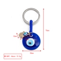 Detailed view of Evil Eye and Hamsa keychain with dimensions and 10g weight specifications - White Horseshoe Eye Charm (BE1363BU26)