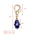 Spécifications de taille détaillées du porte-clés main de Fatma avec œil bleu - Style Main de Fatima Bleue (BE1369GD10)