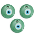 Groene Evil Eye kralen met marmerpatroon en glanzende afwerking voor DIY-sieraden - Ronde Groene Hanger (BT670GD03)