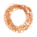 Macro detail of amber faceted glass beads for DIY jewelry making with unique irregular shape - Amber Champagne Style (BT752GD02) / 1 Strand (Approx. 82 Pcs)