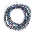 Irregular electroplated iridescent glass beads for DIY jewelry making in grey purple yellow - Iridescent Rainbow Style (BT753GD01) / 1 Strand (Approx. 82 Pcs)