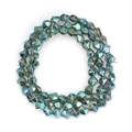 Irregular multifaceted electroplated glass beads with peacock blue AB coating for DIY crafts - Peacock Blue Aurora Style (BT753GD05) / 1 Strand (Approx. 82 Pcs)