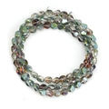 Macro view of twisted iridescent AB crystal glass beads with vibrant metallic rainbow luster - Twisted Irregular AB (BT751GD07)