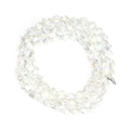 Macro detail of iridescent AB coated multifaceted glass beads for DIY jewelry making - Transparent Aurora Round Style (BT753GD09) / 1 Strand (Approx. 82 Pcs)
