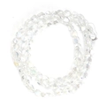 Detailed macro view of multifaceted yellow crystal glass beads with vibrant AB iridescent coating - Clear Faceted (BT751GD11)