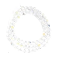 Detailed macro view of faceted yellow iridescent crystal glass beads for DIY jewelry - Clear Rainbow (BT751GD12)